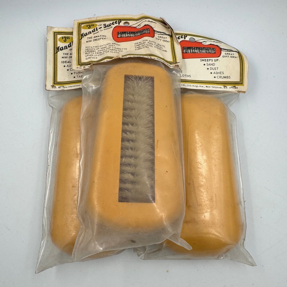 Handi-Sweep‎ Mini Sweeper Yellow Vintage Table-Boy 3-Pack NEW